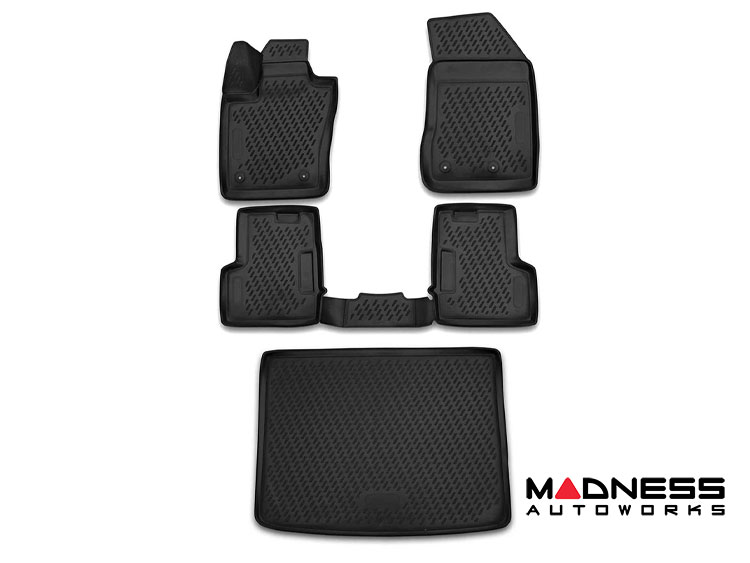 Jeep Renegade All Weather Floor Mats + Cargo Mat Set - Rubber - Black 